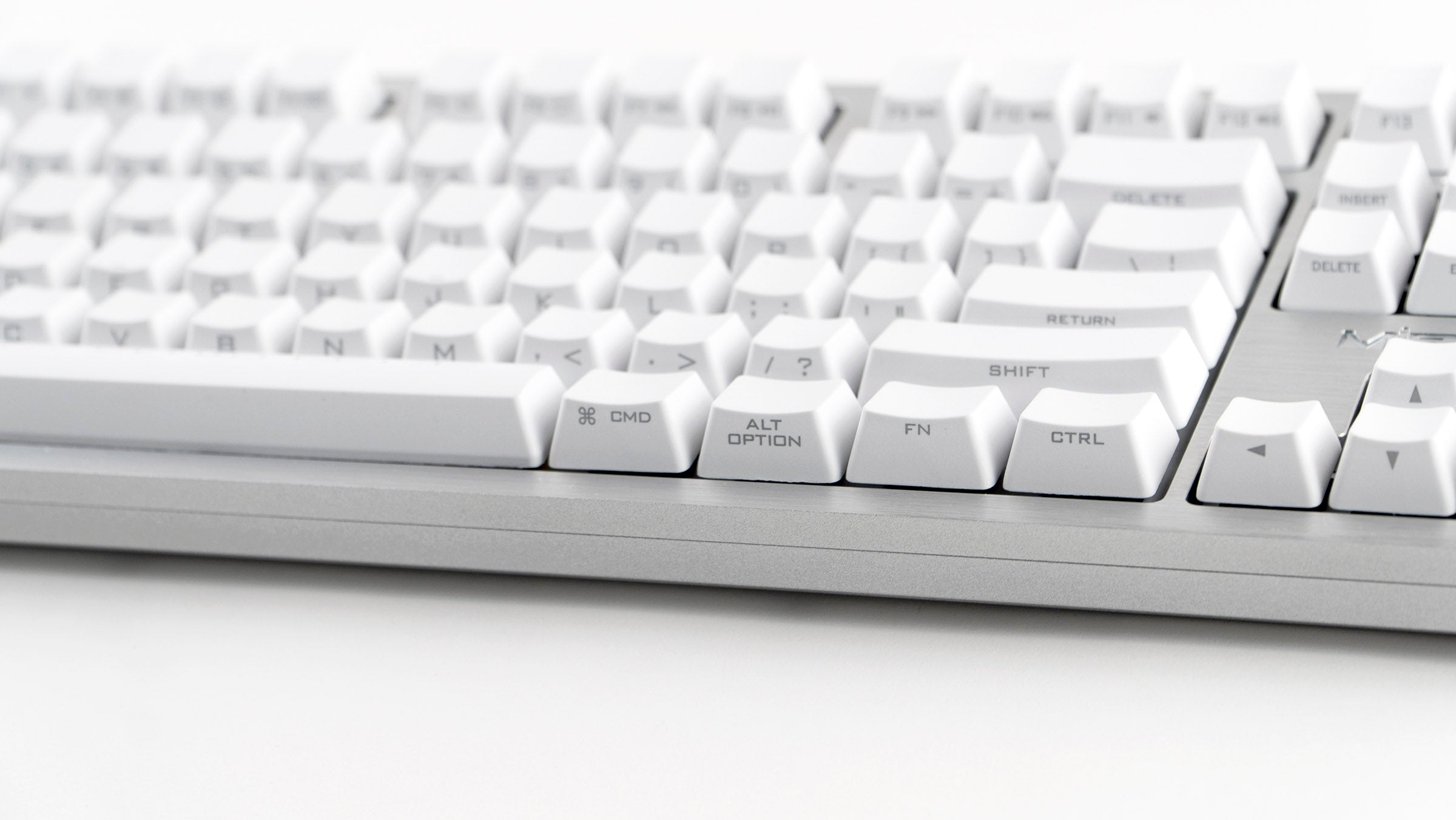 Mistel Sleeker Silver White LED TKL Dye Sub PBT Aluminum Mechanical Keyboard