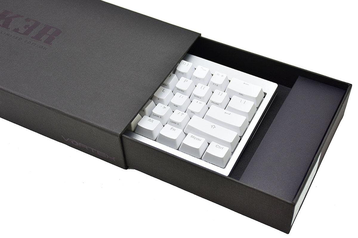 Vortex POK3R Silver LE Black Border RGB LED 60% Double Shot PBT Mechanical Keyboard