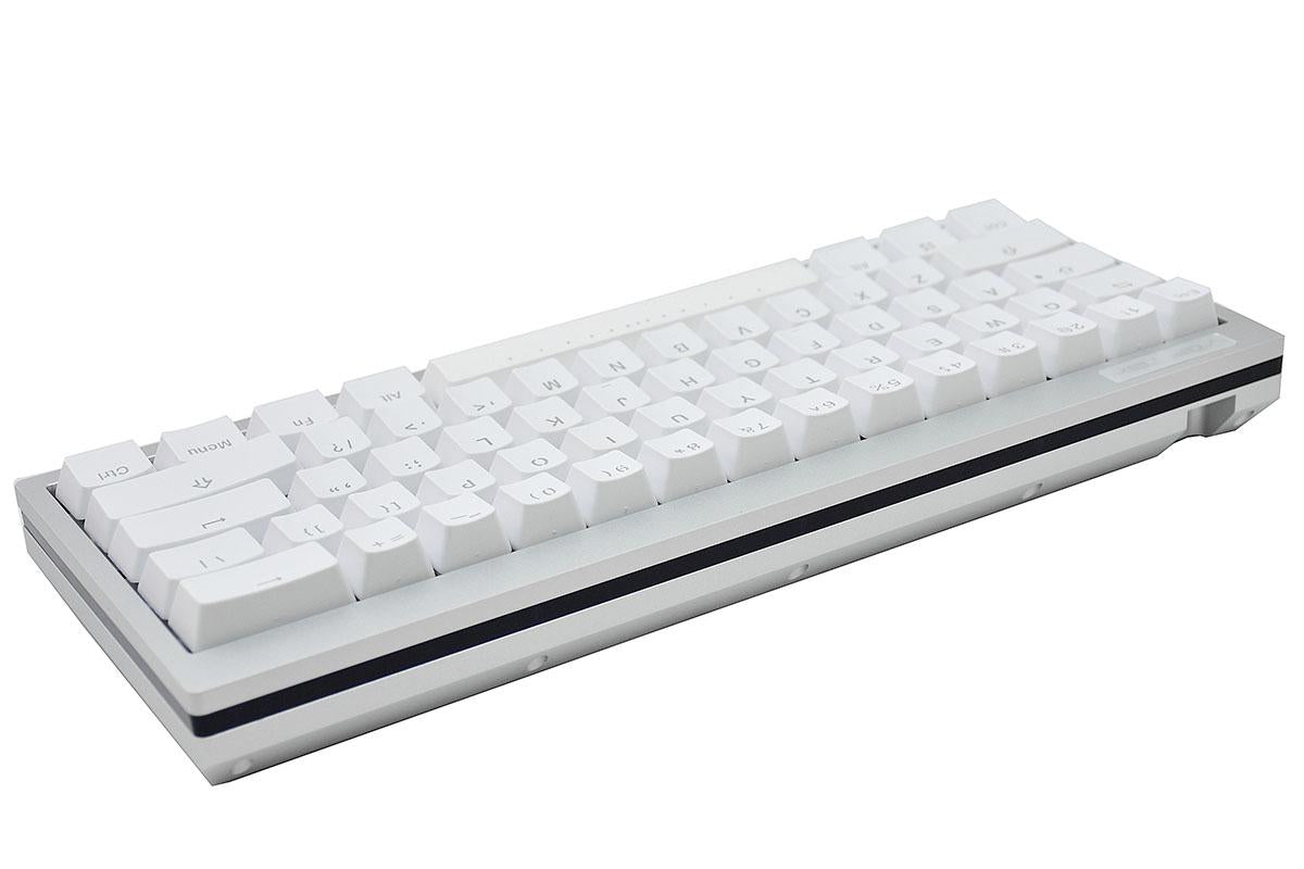 Vortex POK3R Silver LE Black Border RGB LED 60% Double Shot PBT Mechanical Keyboard