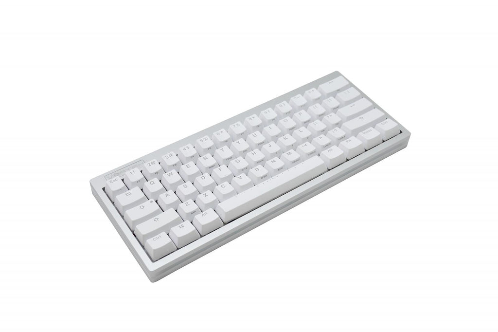 Vortex POK3R Silver LE Frosted White Border RGB LED 60% Double Shot PBT Mechanical Keyboard