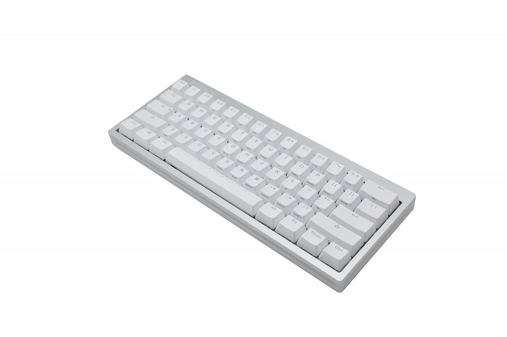 Vortex POK3R Silver LE Frosted White Border RGB LED 60% Double Shot PBT Mechanical Keyboard