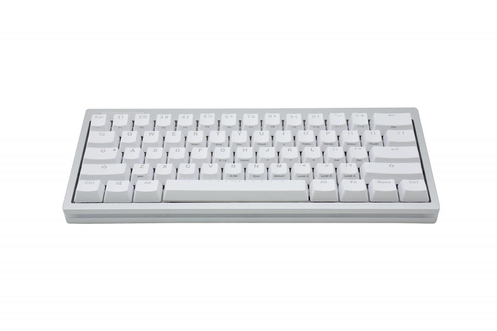 Vortex POK3R Silver LE Frosted White Border RGB LED 60% Double Shot PBT Mechanical Keyboard