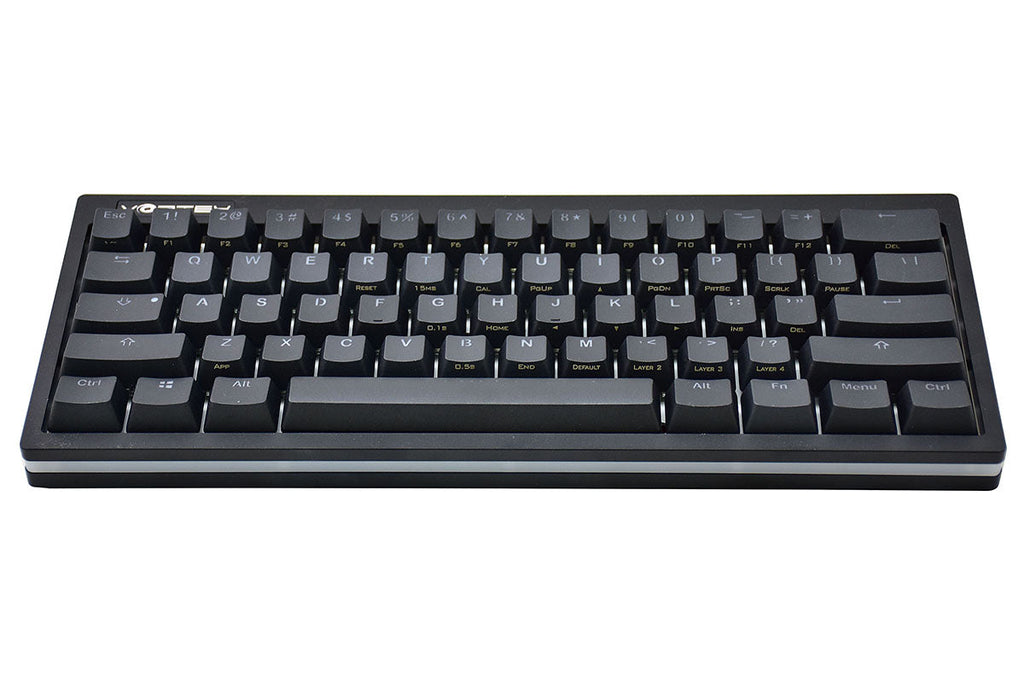 Vortex POK3R Black LE Frosted White Border RGB LED 60% Double Shot PBT Mechanical Keyboard