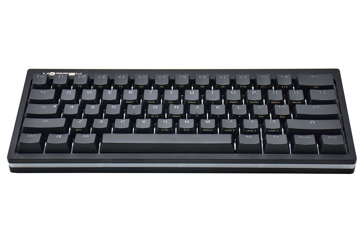 Vortex POK3R Black LE Frosted White Border RGB LED 60% Double Shot PBT Mechanical Keyboard