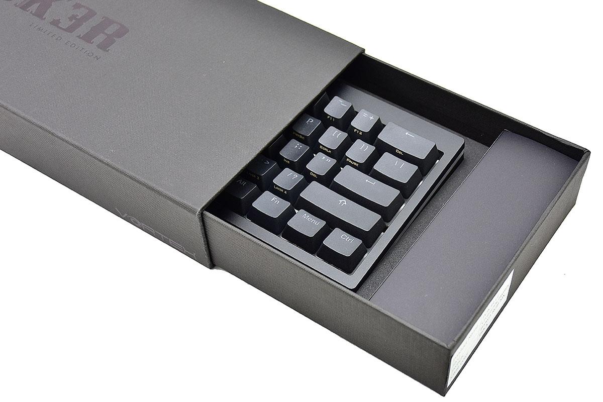 Vortex POK3R Black LE Frosted White Border RGB LED 60% Double Shot PBT Mechanical Keyboard