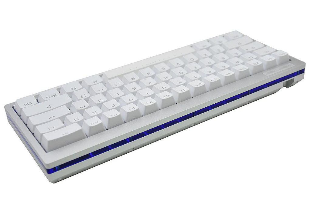 Vortex POK3R Silver LE Blue Border RGB LED 60% Double Shot PBT Mechanical Keyboard
