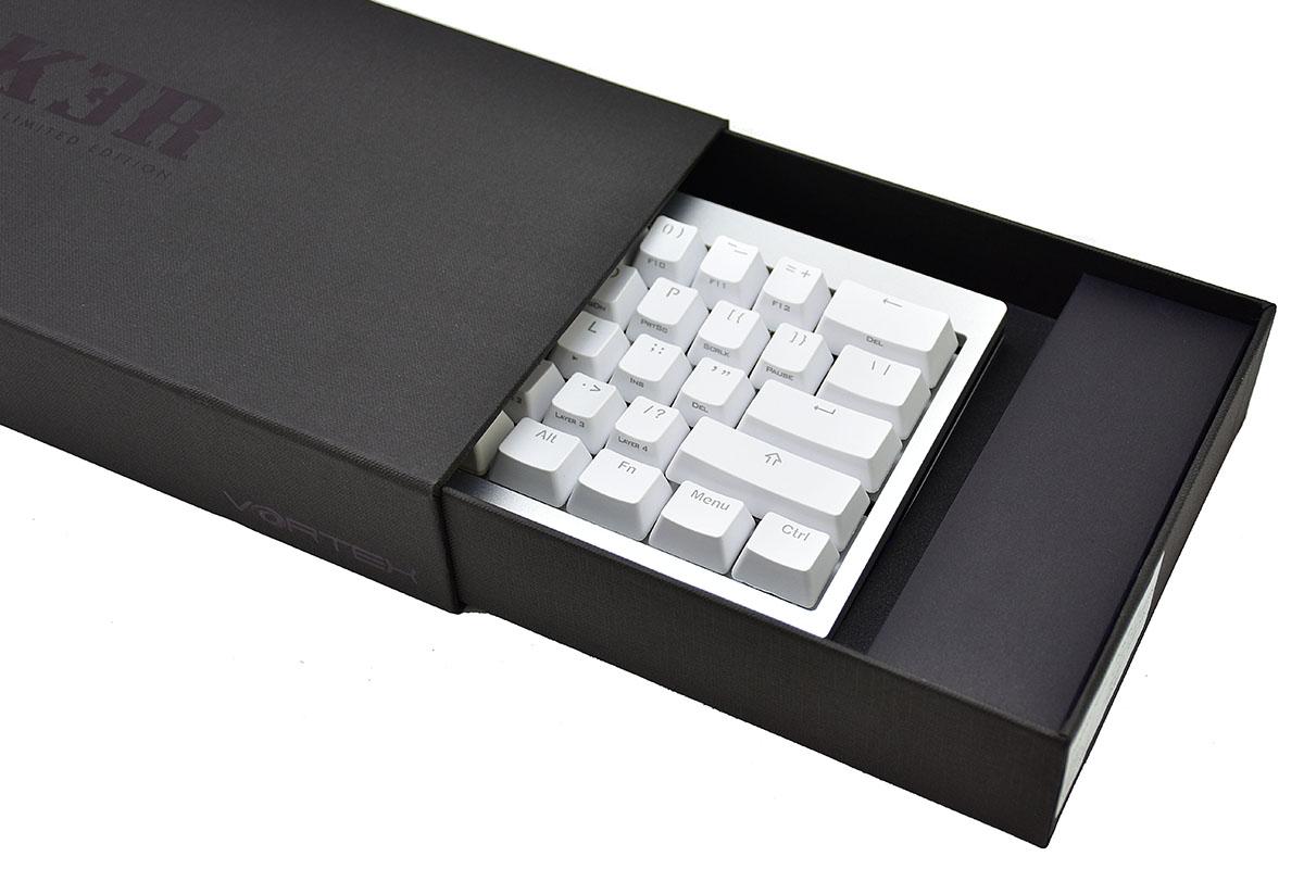 Vortex POK3R Silver LE Blue Border RGB LED 60% Double Shot PBT Mechanical Keyboard