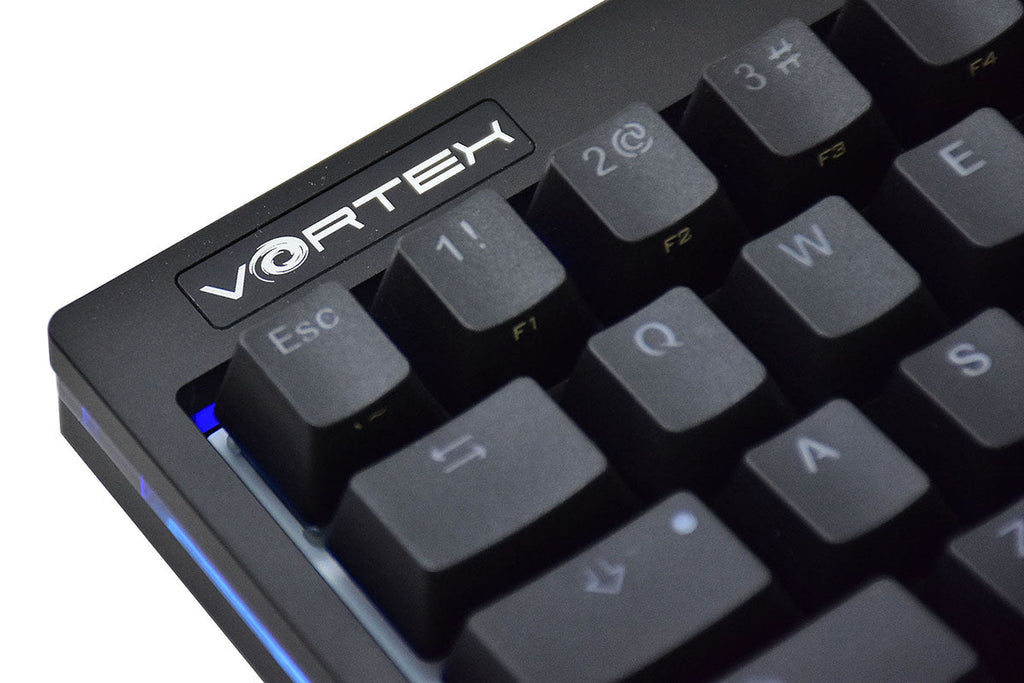 Vortex POK3R Black LE Blue Border RGB LED 60% Double Shot PBT Mechanical Keyboard