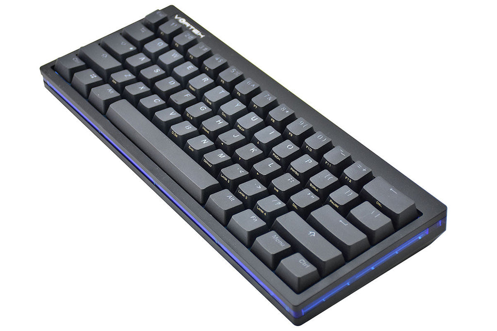 Vortex POK3R Black LE Blue Border RGB LED 60% Double Shot PBT Mechanical Keyboard