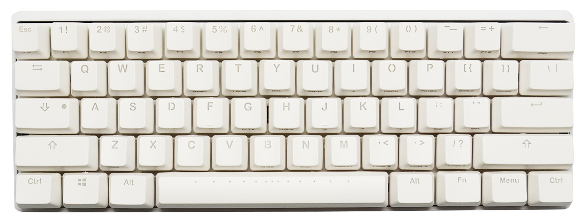 Vortex POK3R White Case RGB LED 60% Double Shot PBT Mechanical Keyboard