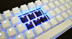 Vortex POK3R White Case Blue LED 60% Double Shot PBT Mechanical Keyboard