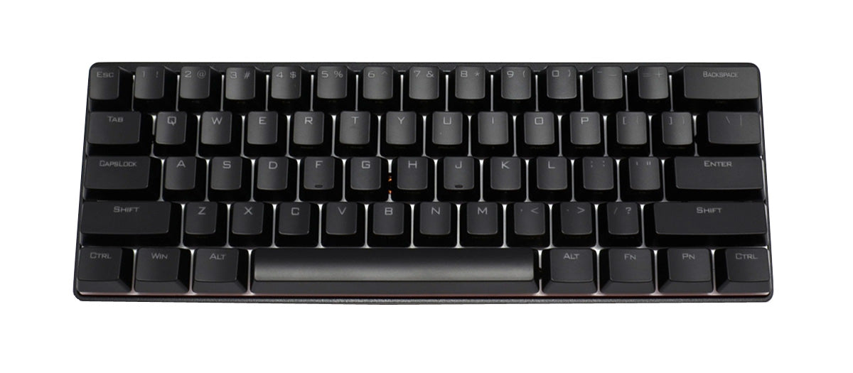 Vortex POK3R Black Aluminum 60% Blue LED Double Shot PBT Mechanical Keyboard