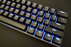 Vortex POK3R Black Aluminum 60% Blue LED Double Shot PBT Mechanical Keyboard