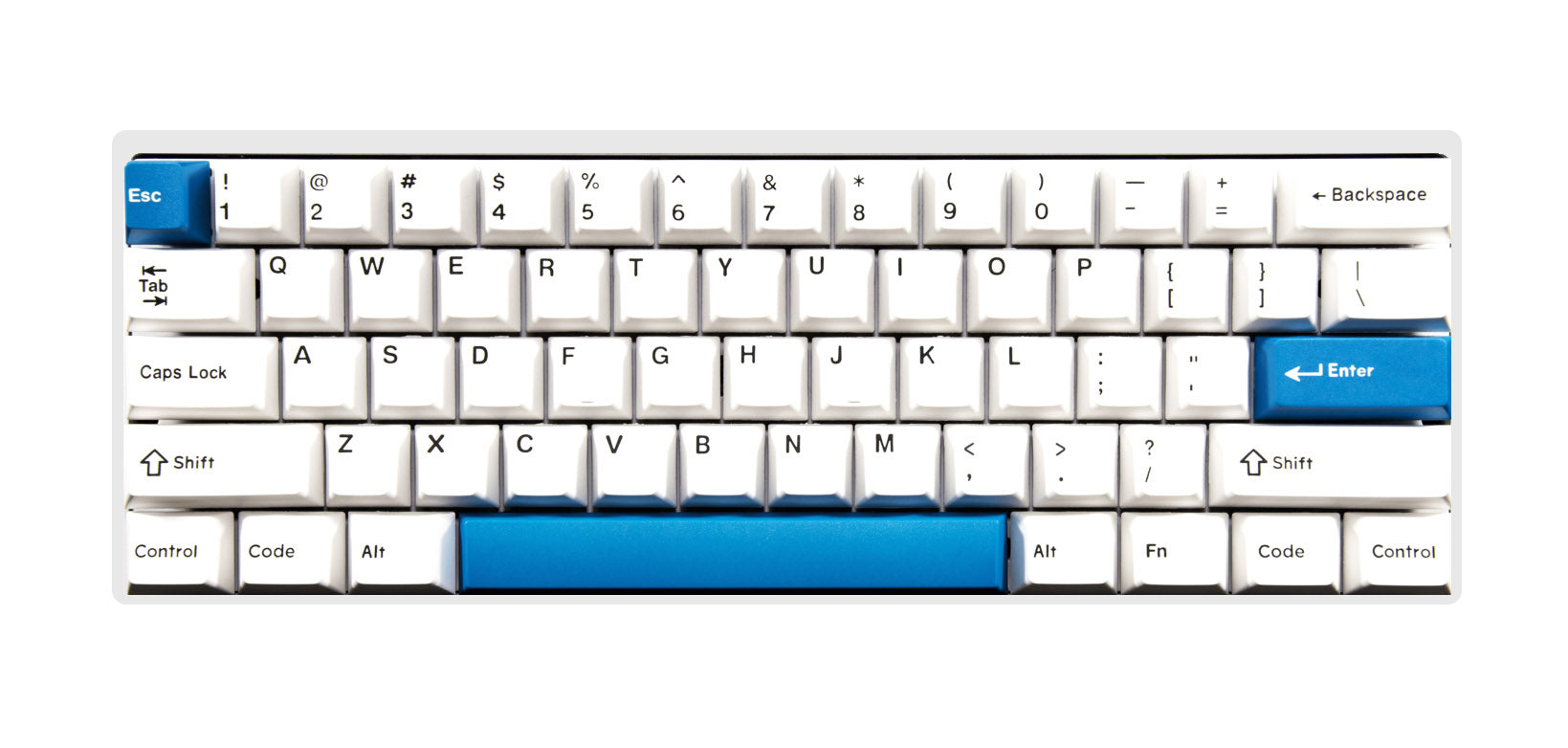 Vortex New POK3R White Aluminum 60% Double Shot PBT Mechanical Keyboard