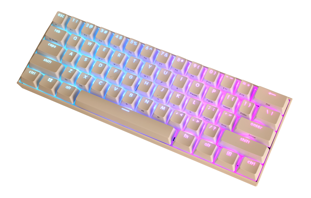 KBParadise V60 The 2 White RGB LED 60% Double Shot PBT Hotswap Mechanical Keyboard