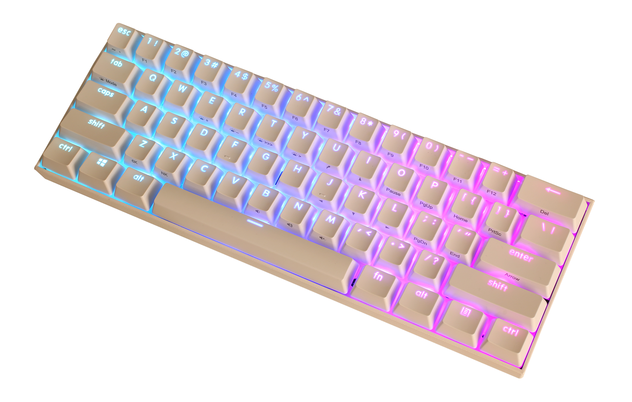 KBParadise V60 The 2 White RGB LED 60% Double Shot PBT Hotswap Mechanical Keyboard