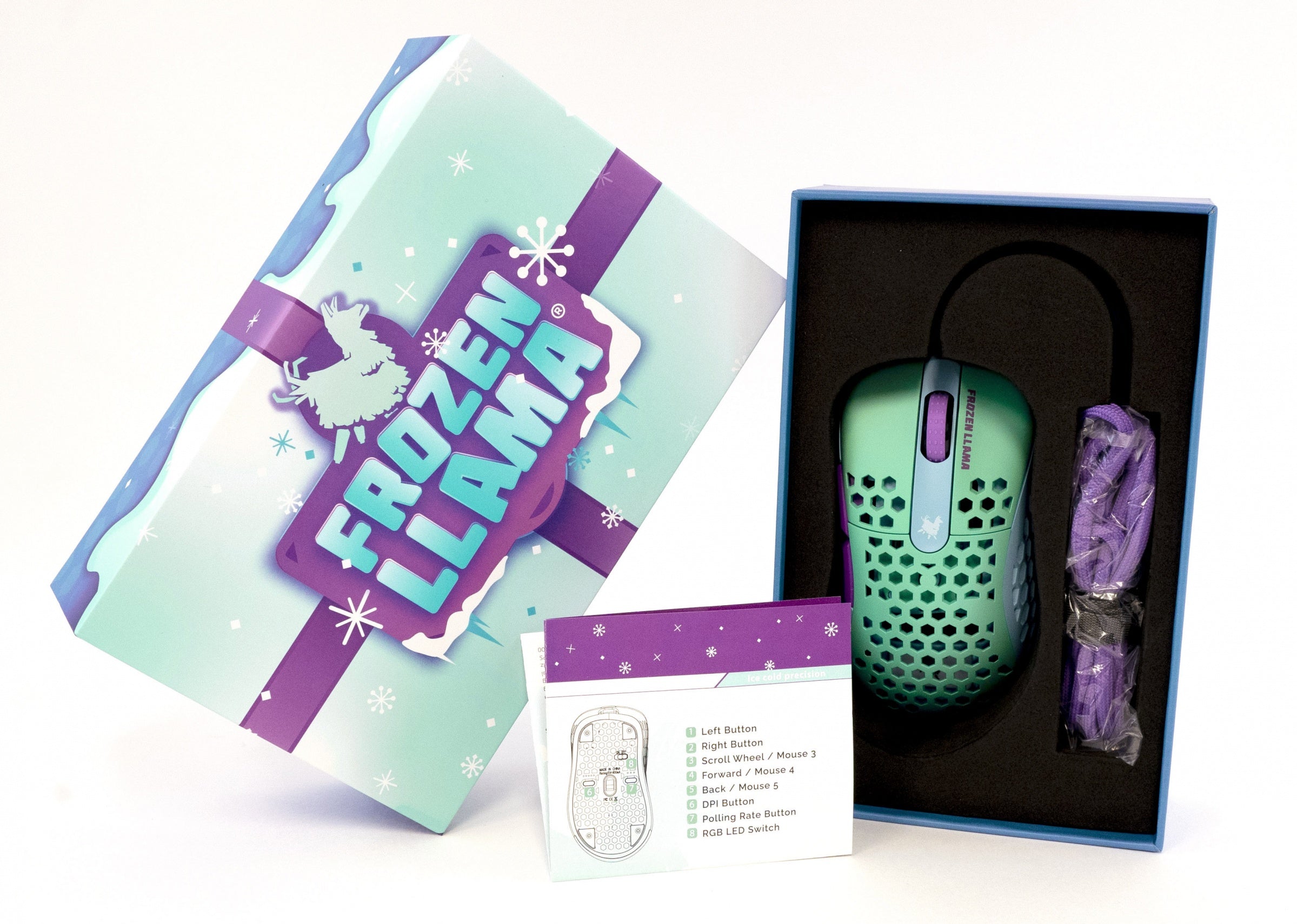 MK Frozen Llama Mouse 67g Lightweight Gaming 3389 Pixart RGB GM 8.0