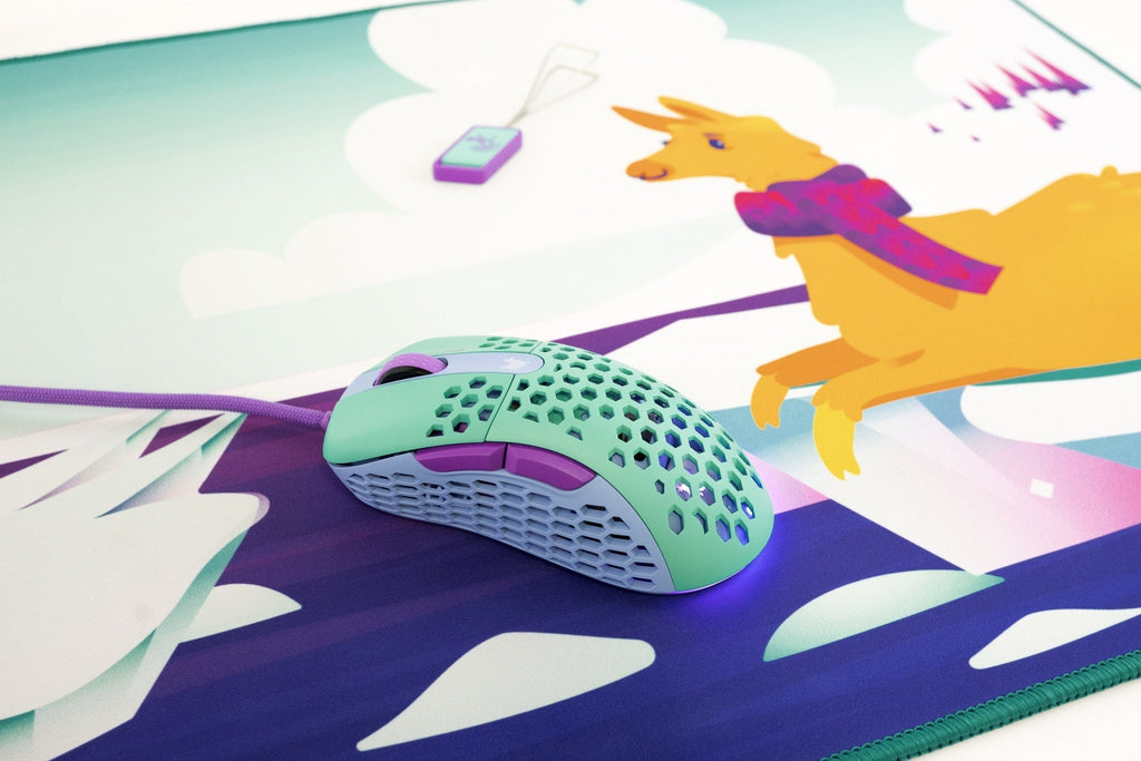 MK Frozen Llama Mouse 67g Lightweight Gaming 3389 Pixart RGB GM 8.0