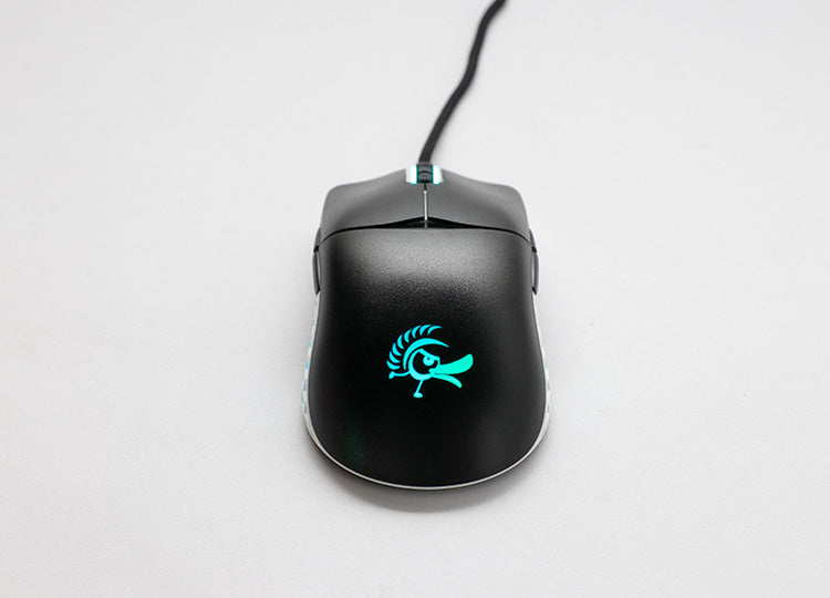 Ducky Black & White Feather Mouse (Huano Blue Microswitch)