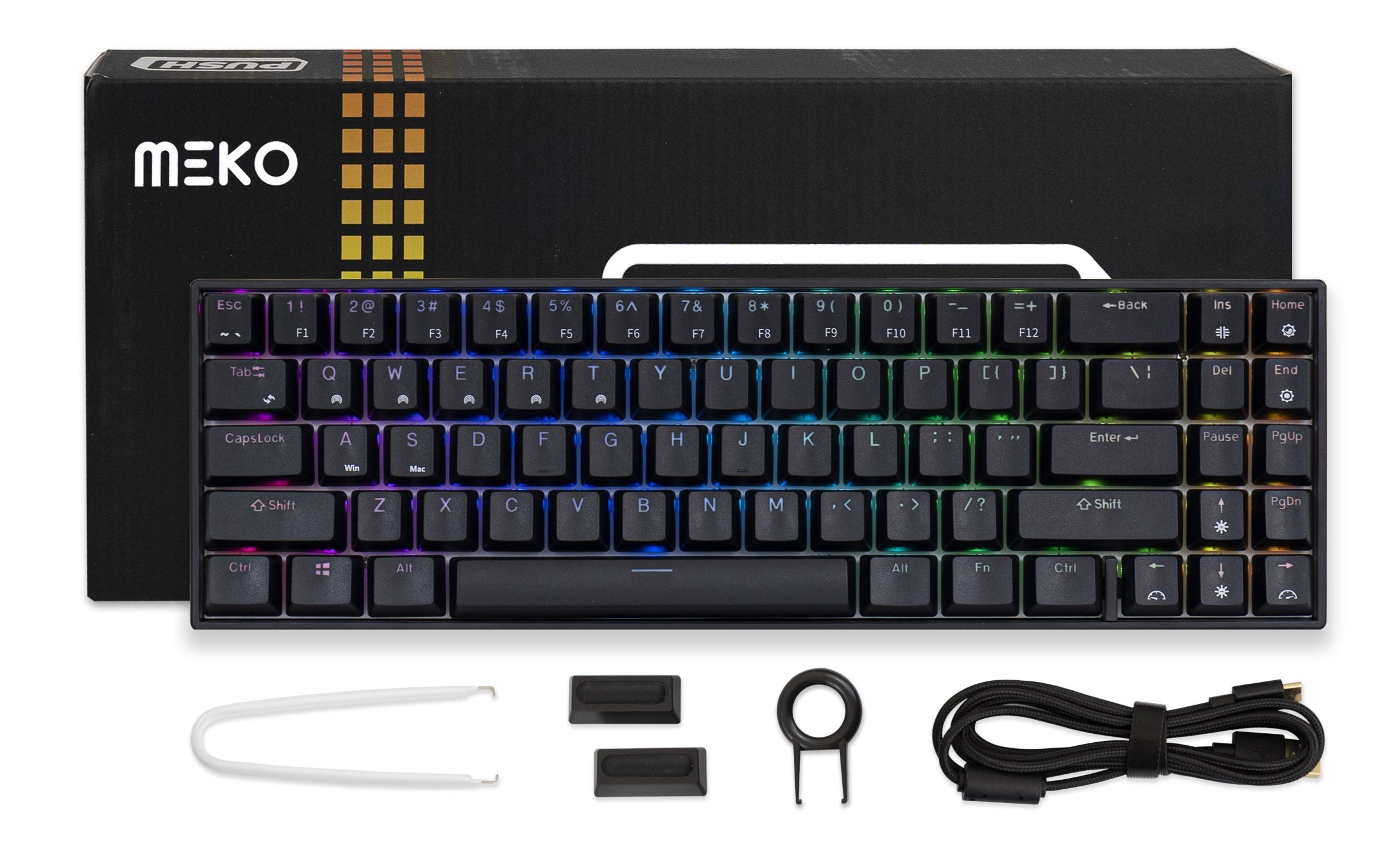 Meko Push 65% Hotswap Bluetooth RGB Double Shot ABS Mechanical Keyboard
