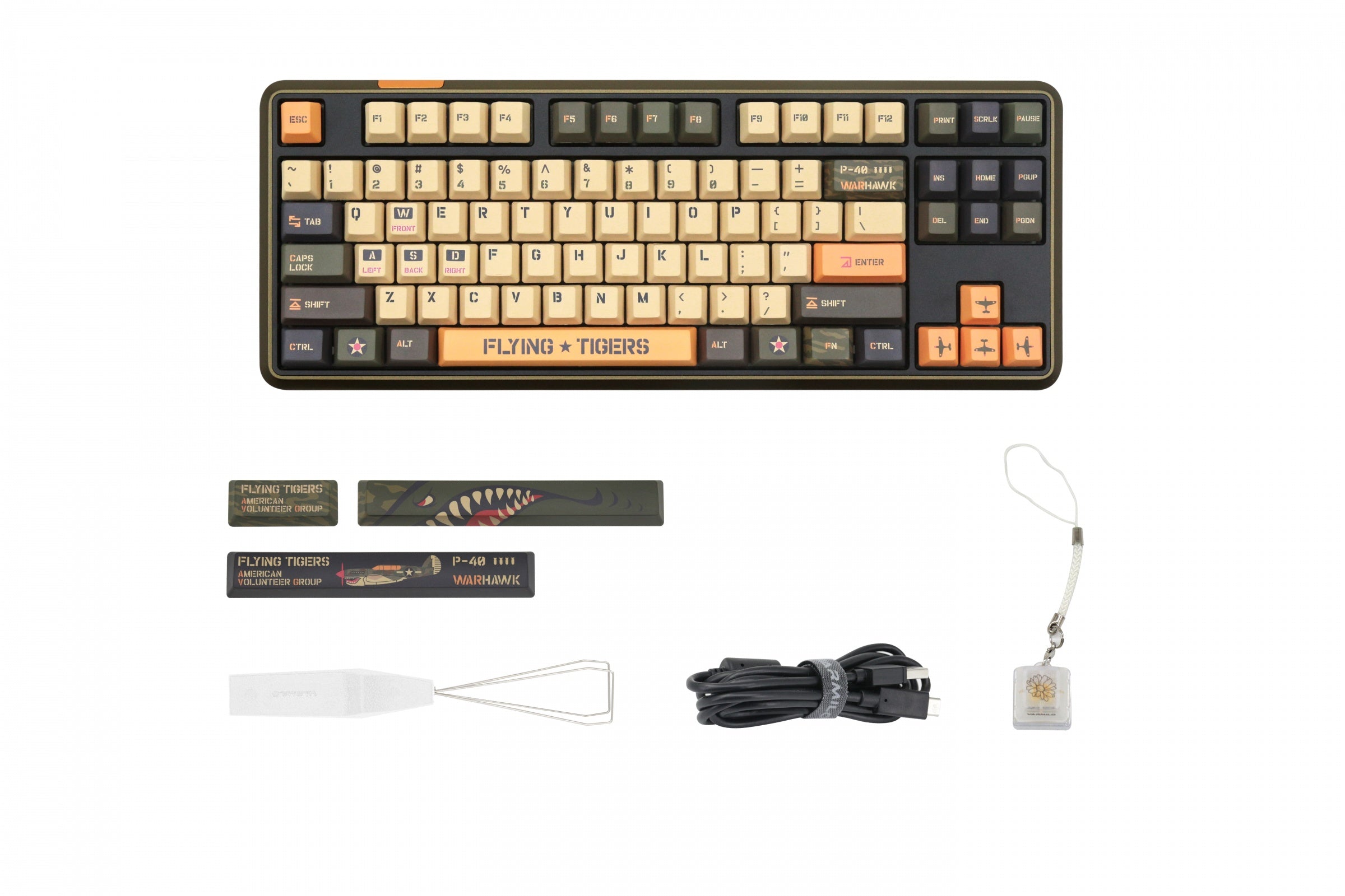 Varmilo Sword 2-87 Flying Tigers White LED TKL Dye Sub PBT Aluminum EC Mechanical Keyboard