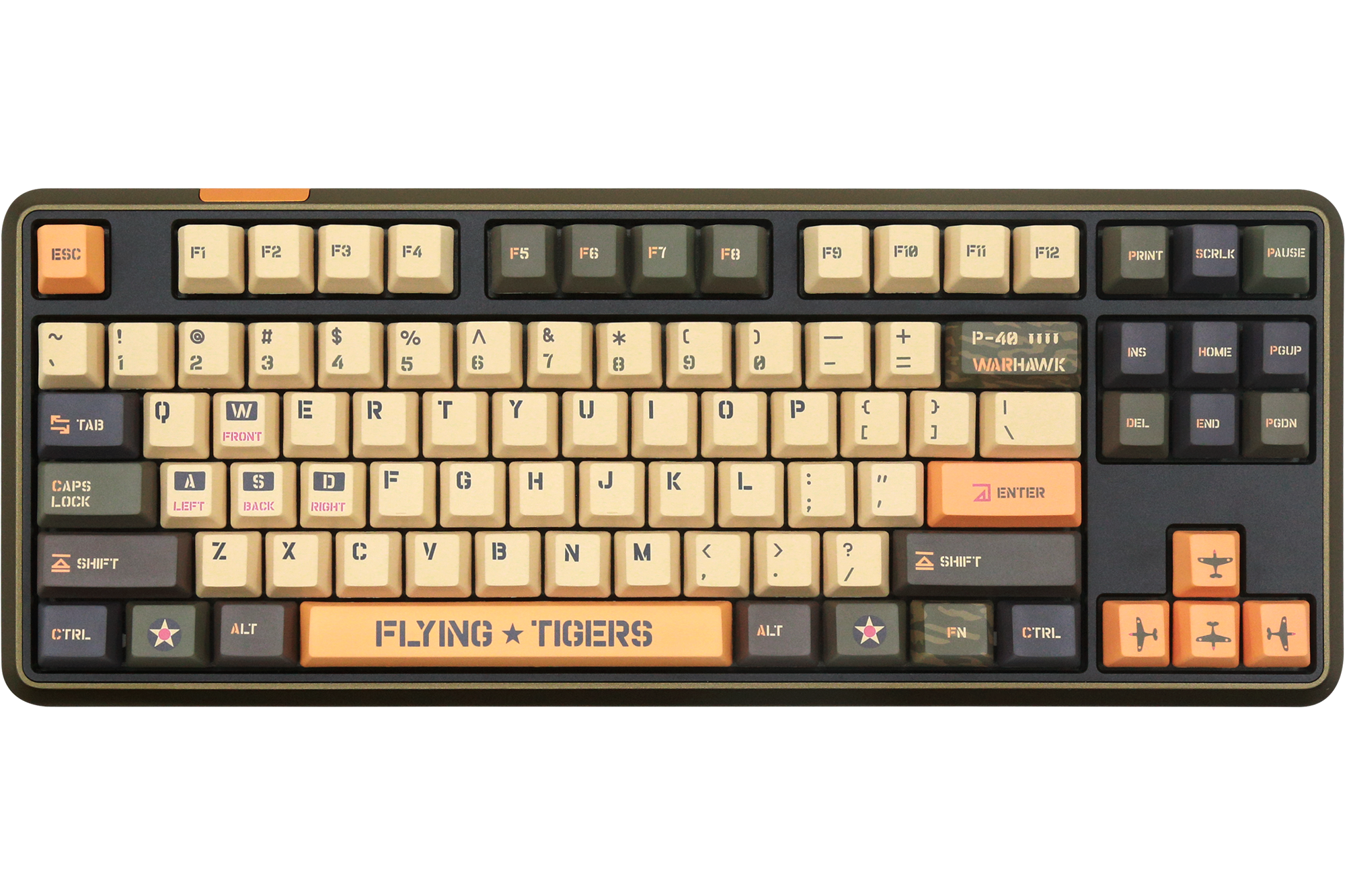 Varmilo Sword 2-87 Flying Tigers White LED TKL Dye Sub PBT Aluminum EC Mechanical Keyboard