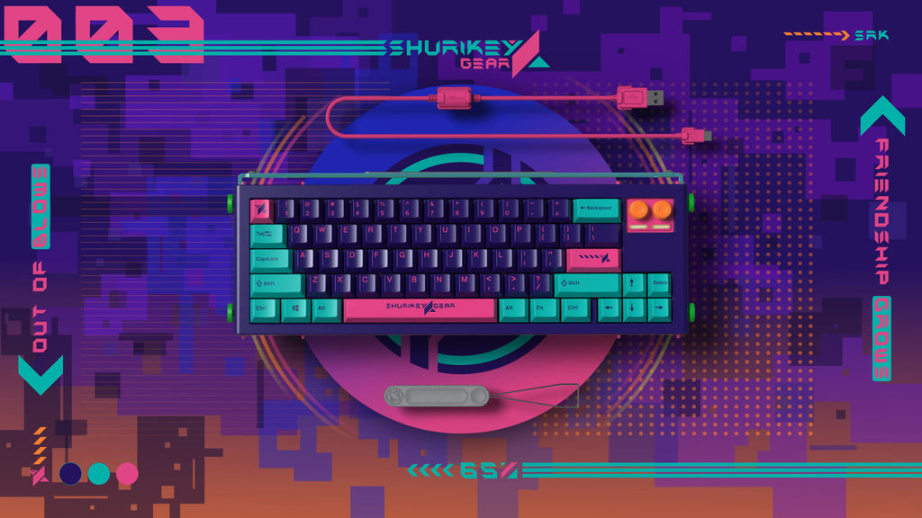 Shurikey Hanzo 003 65% Bluetooth White LED Double Shot ABS EC Mechanical Keyboard