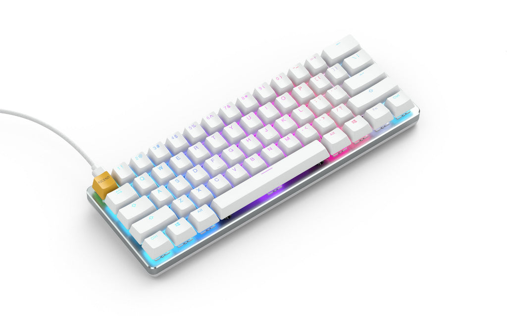 Glorious PC GMMK White Ice 60% Hotswap RGB Double Shot ABS Mechanical Keyboard