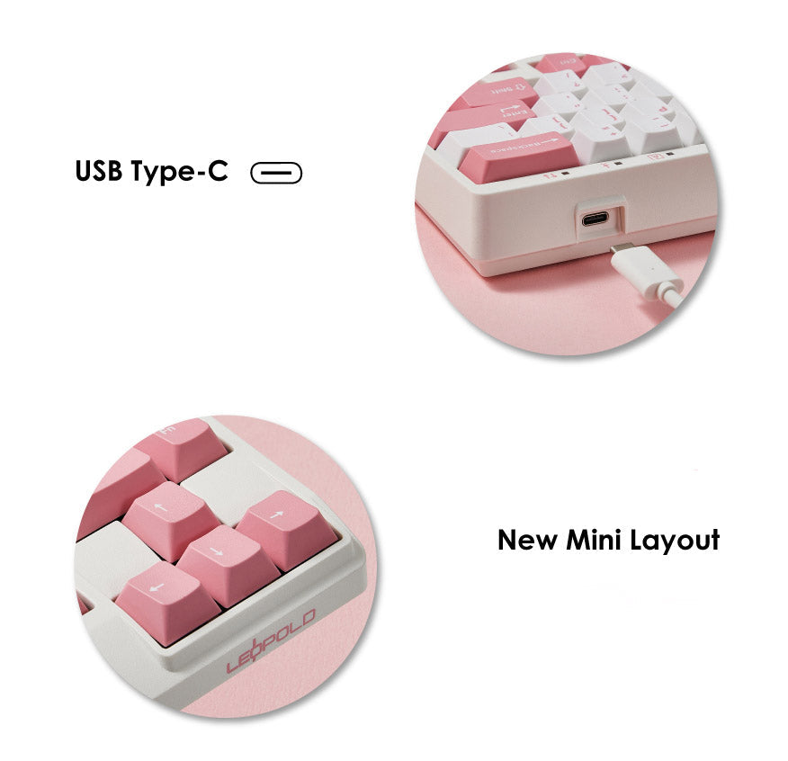 Leopold FC650MDS White/Pink PD 65% Double Shot PBT Mechanical Keyboard