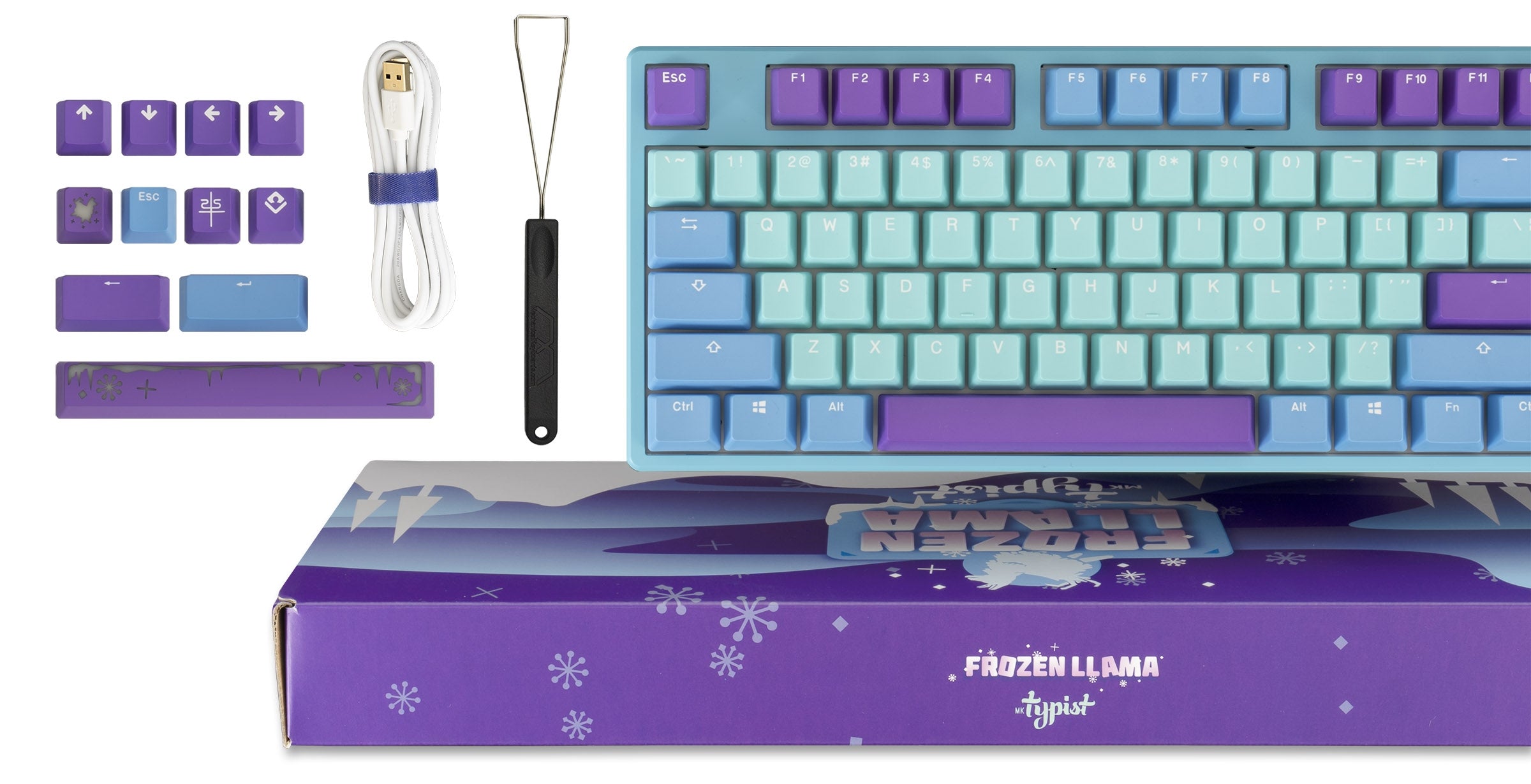 MK Frozen Llama Typist RGB LED Double Shot PBT Limited Mechanical Keyboard