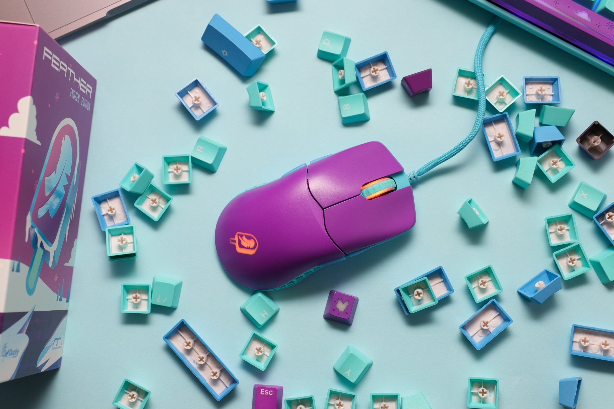 Ducky x MK Frozen Feather Lightweight RGB Gaming Mouse