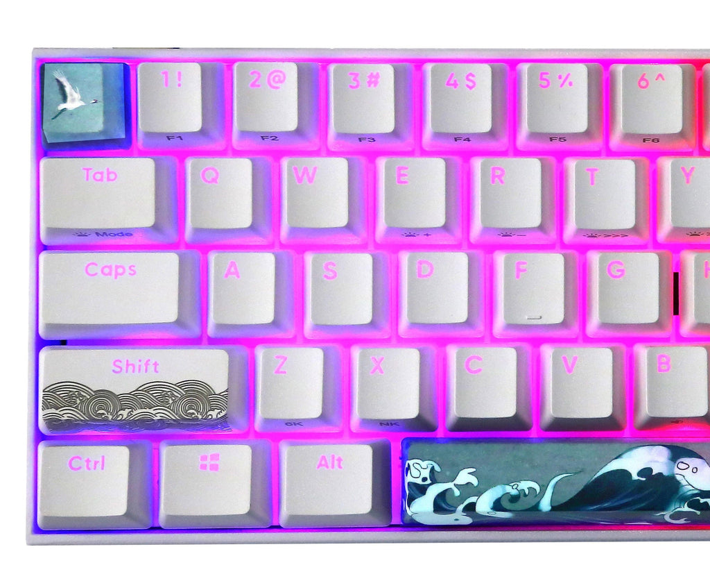 KBParadise V60 The 2 Sun Crane Wave RGB LED 60% Dye Sub PBT Hotswap Mechanical Keyboard