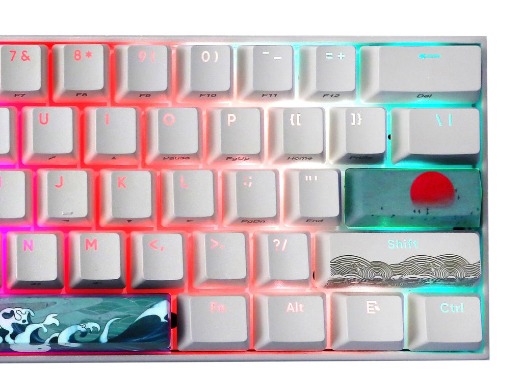 KBParadise V60 The 2 Sun Crane Wave RGB LED 60% Dye Sub PBT Hotswap Mechanical Keyboard