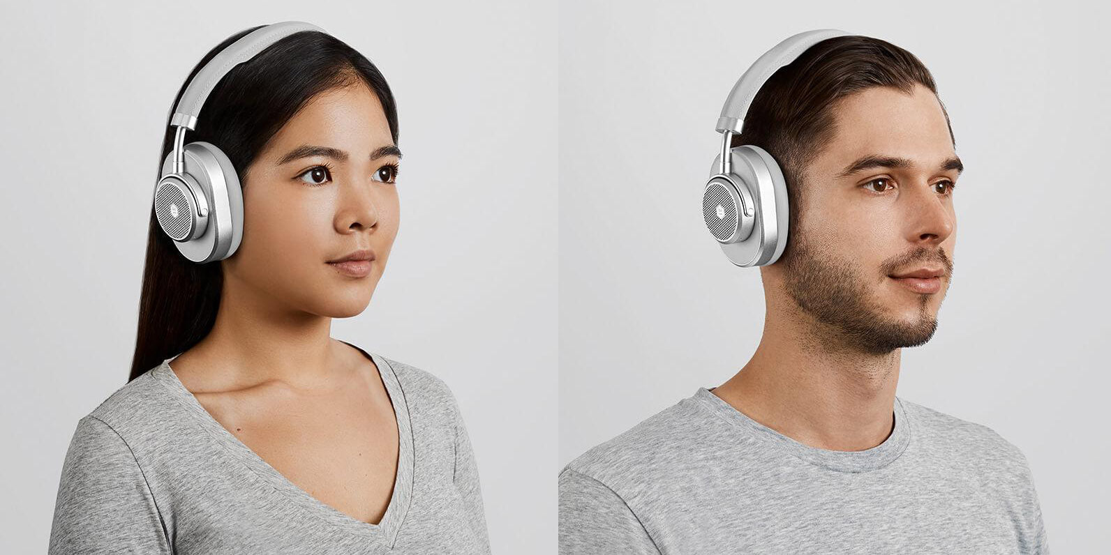 Master & Dynamic MW65 ANC Over Ear Wireless Headphones Silver/Grey