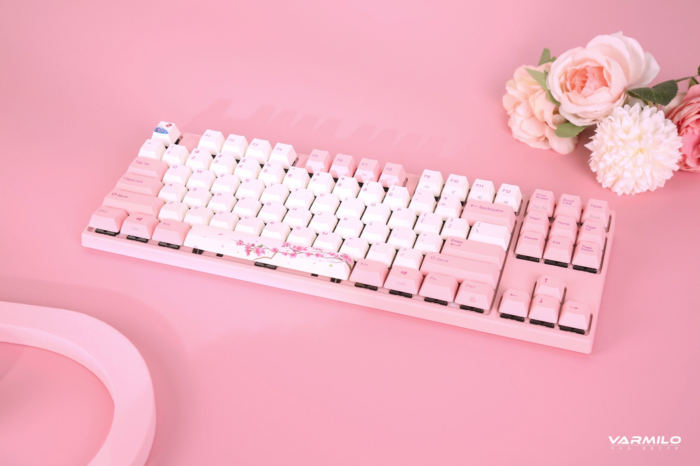 Varmilo MA Series V2 Sakura R1 White LED TKL EC Mechanical Keyboard
