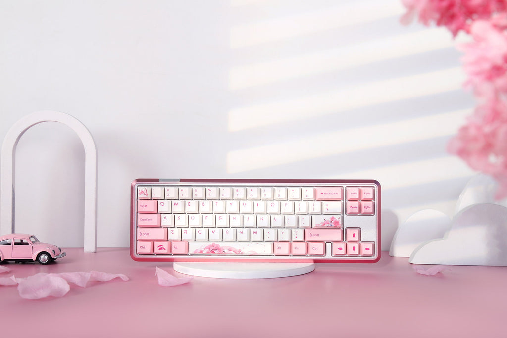 Varmilo Sword 2-68 Sakura R2 White LED 65% Dye Sub PBT Aluminum EC Mechanical Keyboard