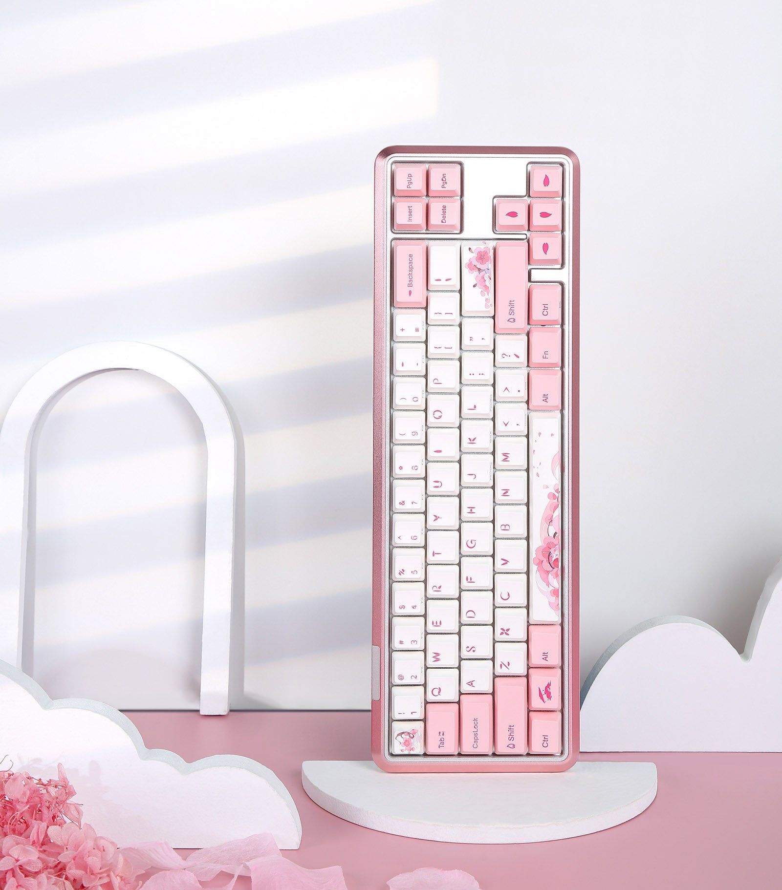 Varmilo Sword 2-68 Sakura R2 White LED 65% Dye Sub PBT Aluminum EC Mechanical Keyboard